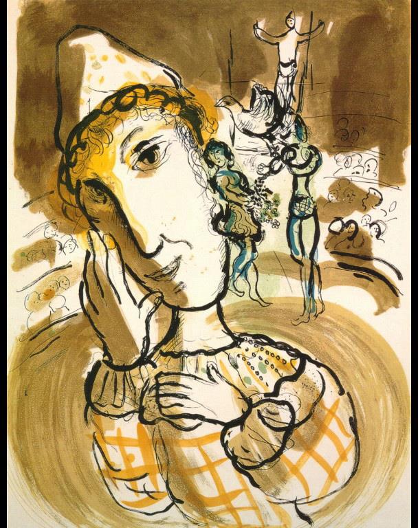 Der Zirkus mit dem gelben Clown Zeitgenossen Marc Chagall Ölgemälde